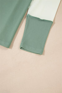 Color Block Round Neck Raglan Sleeve Top Trandify Deal