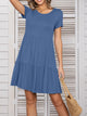 Round Neck Short Sleeve Mini Tee Dress Trandify deal