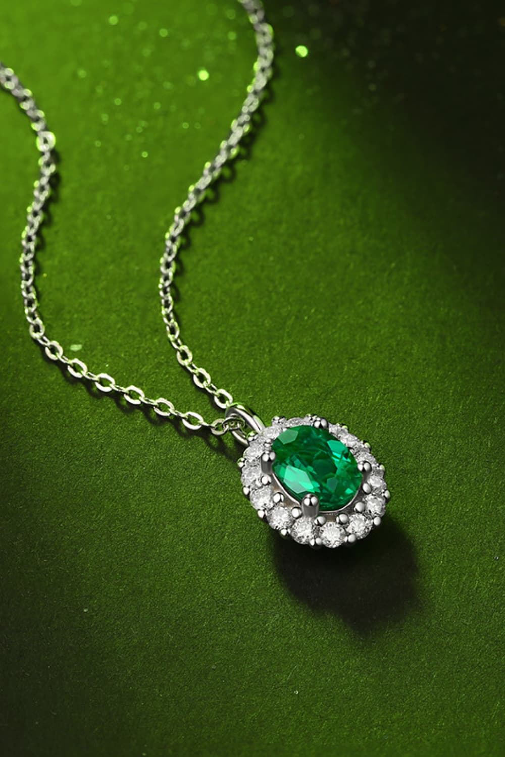 1.5 Carat Lab-Grown Emerald 925 Sterling Silver Necklace Trandify Deal