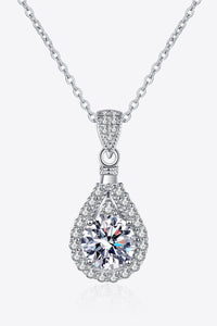 2 Carat Moissanite Teardrop Pendant 925 Sterling Silver Necklace Trandify deal