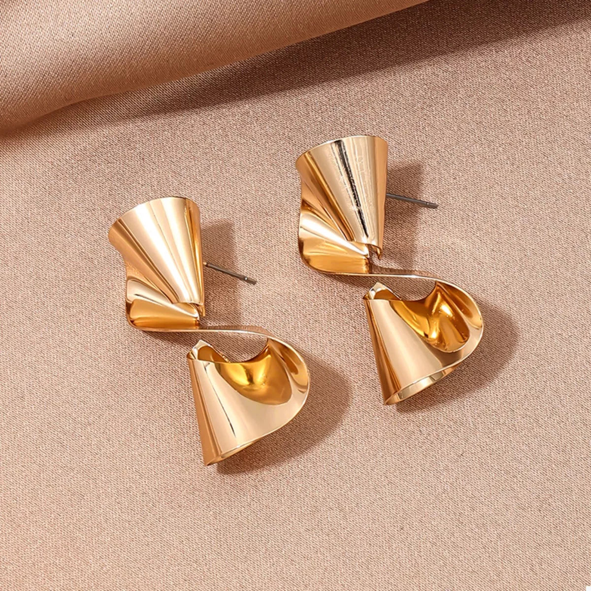 18K Gold-Plated Twist Hoop Earrings for Women, Minimalist Jewelry