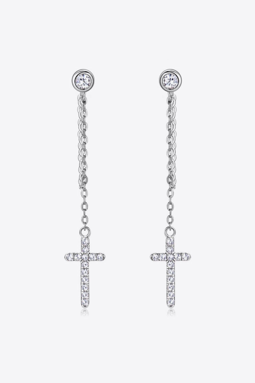 Moissanite 925 Sterling Silver Cross Earrings Trandify Deal