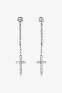Moissanite 925 Sterling Silver Cross Earrings Trandify Deal
