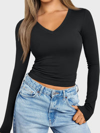 Lovelet V-Neck Long Sleeve T-Shirt Trandify Deal