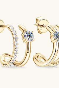 Moissanite 925 Sterling Silver C-Hoop Earrings Trandify Deal