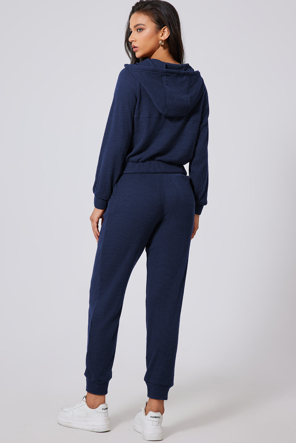 Drawstring Half Zip Hoodie and Joggers Active Set Trandify Deal