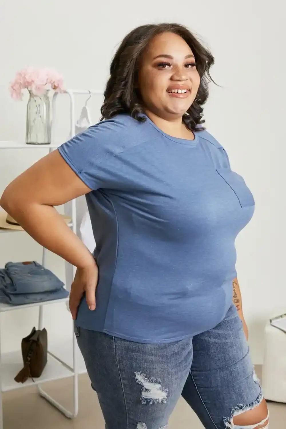 Sew In Love Full Size Exposed Seam Round Neck Short Sleeve T-Shirt Trandify deal