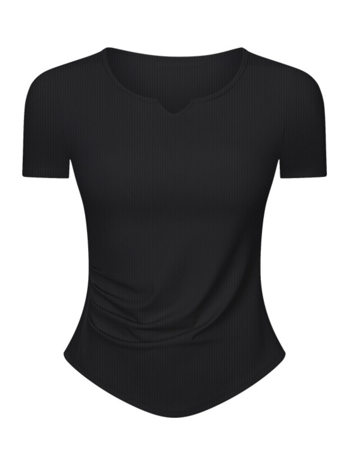 Notched Short Sleeve Active T-Shirt Trandify Deal