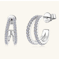 Moissanite 925 Sterling Silver C-Hoop Earrings Trandify Deal