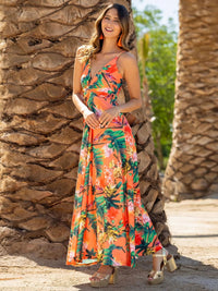Twisted Printed V-Neck Cami Dress Trandify deal