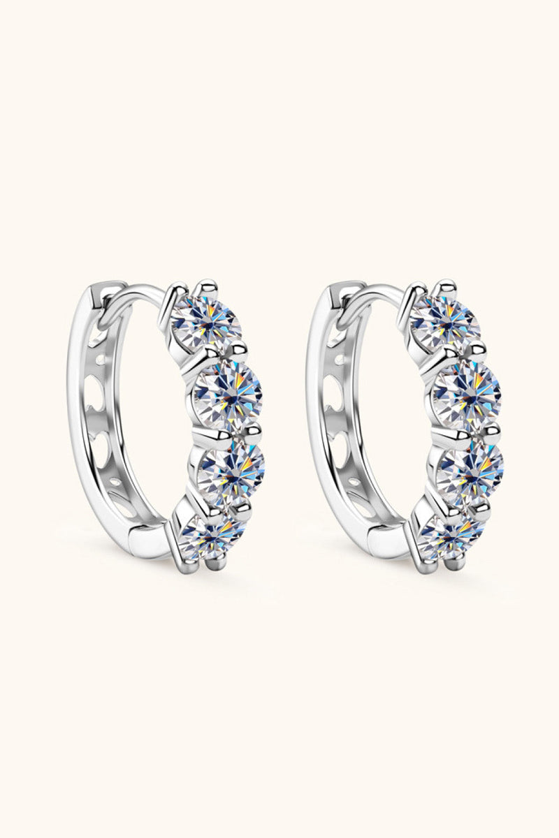2.4 Carat Moissanite Huggie Earrings Trandify Deal