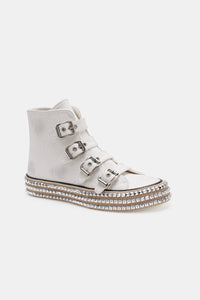 Beast Fashion Multi-Buckle Straps Studded Platform Sneakers Trandify Deal