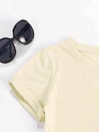 Letter Graphic Round Neck Short Sleeve T-Shirt Trandify deal