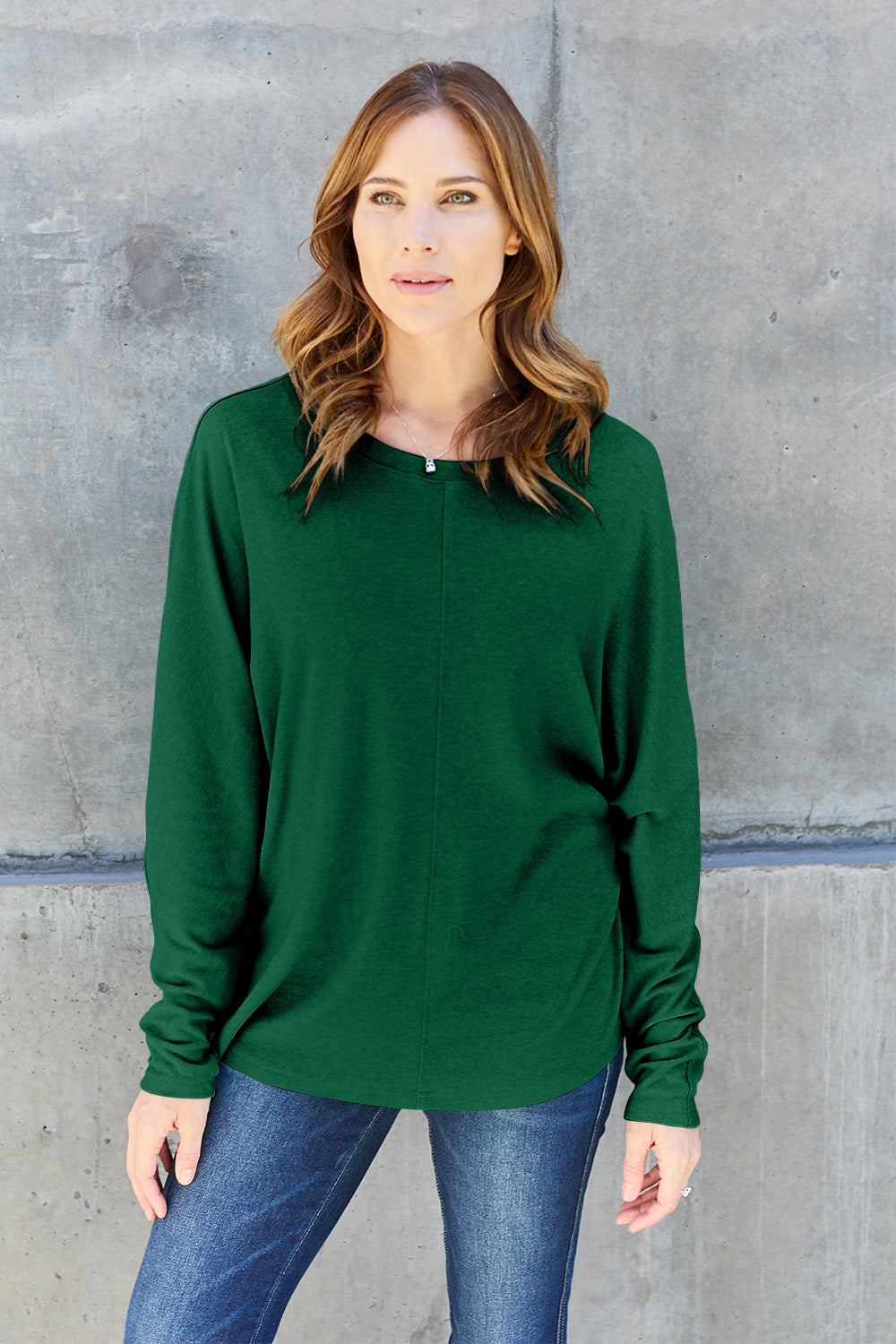 Double Take Full Size Round Neck Long Sleeve T-Shirt Trandify Deal