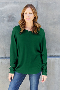 Double Take Full Size Round Neck Long Sleeve T-Shirt Trandify Deal