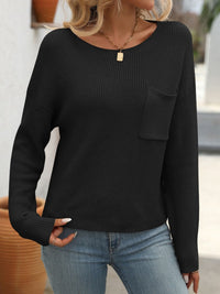 Round Neck Long Sleeve Sweater Trandify Deal