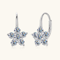1.2 Carat 925 Sterling Silver Moissanite Flower Huggie Earrings Trandify Deal