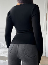 Devine Quarter Button Long Sleeve T-Shirt Trandify Deal