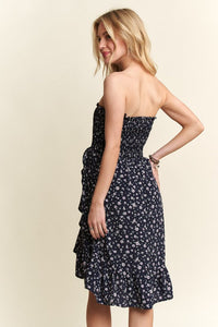 ADORA Smocked Floral Tube Dress with Pockets Trandify Deal