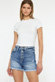 Kancan Button Fly High Rise Raw Hem Denim Shorts Trandify deal