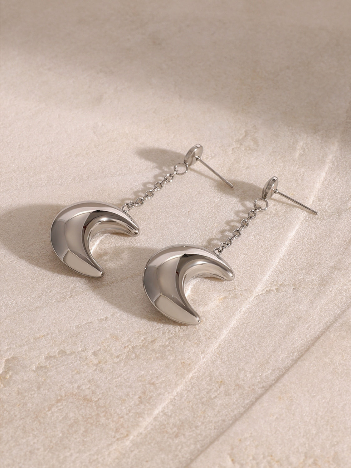 Stainless Steel Moon Dangle Earrings Trandify Deal
