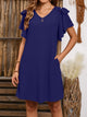V-Neck Flutter Sleeve Mini Dress Trandify Deal