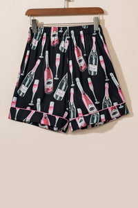 Champagne Print Short Sleeve Top and Shorts Set Trandify Deal