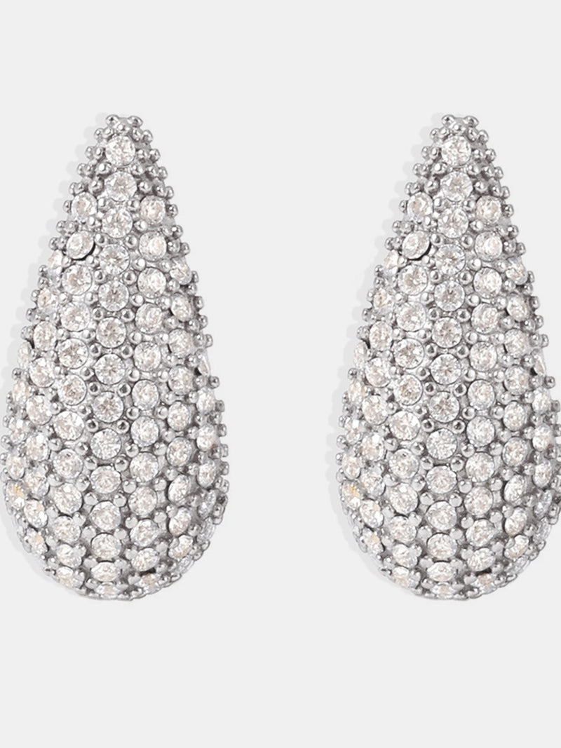 Stainless Steel Inlaid Zircon Teardrop Earrings Trandify deal