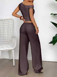 Women’s One Shoulder Top and Wide Leg Pants Set – Trendy Summer Outfit for Casual & Evening Wear