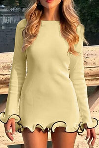 Trendy Contrast Trim Long Sleeve Mini Dress for Women – Fashionable Party & Casual Outfit – TrandifyDeal USA