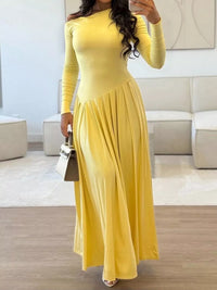 Ruched One Shoulder Bodycon Dress in Yellow
