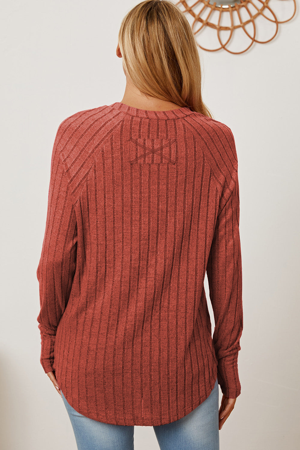 Basic Bae Full Size Ribbed Thumbhole Sleeve T-Shirt Trandify Deal