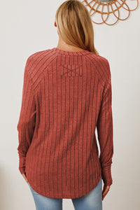 Basic Bae Full Size Ribbed Thumbhole Sleeve T-Shirt Trandify Deal