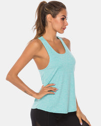Full Size Scoop Neck Wide Strap Active Tank Trandify deal