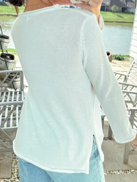 Letter Graphic Round Neck Long Sleeve Sweater - Trandify Deal
