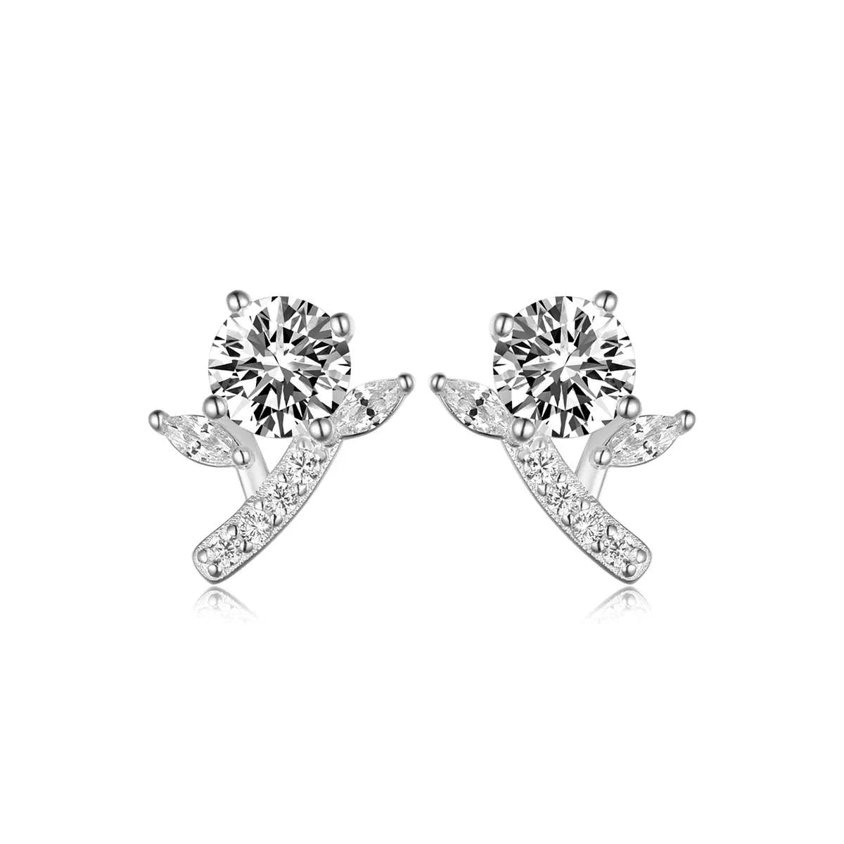 2 Carat Moissanite Stud Earrings for Women, 925 Sterling Silver