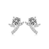 2 Carat Moissanite Stud Earrings for Women, 925 Sterling Silver