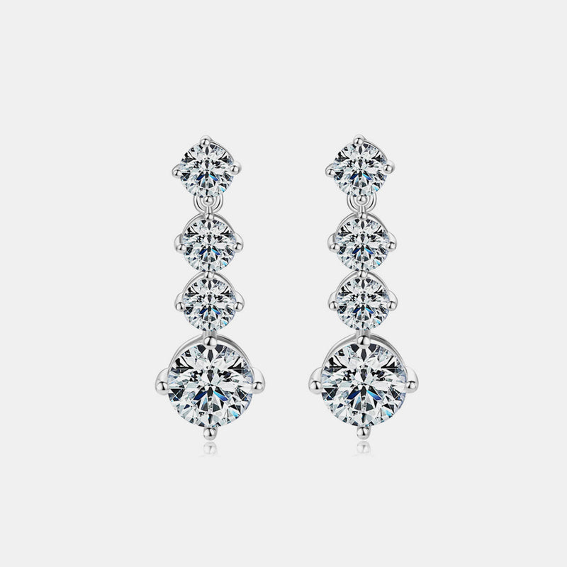 4 Carat Moissanite 925 Sterling Silver Earrings Trandify Deal