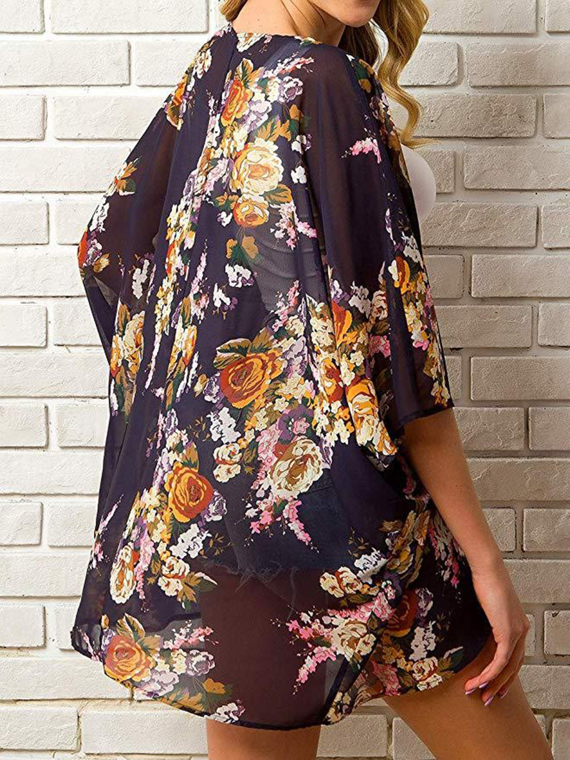 Open Front Half Sleeve Cover-Up Trandify deal