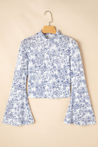 Women’s stylish mock neck blouse in floral print, U.S. fashion trend 2025