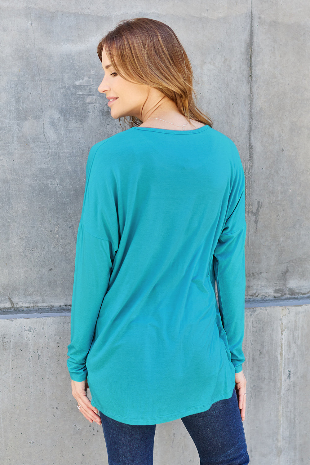 Basic Bae Full Size Round Neck Dropped Shoulder T-Shirt Trandify Deal