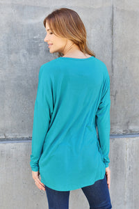 Basic Bae Full Size Round Neck Dropped Shoulder T-Shirt Trandify Deal