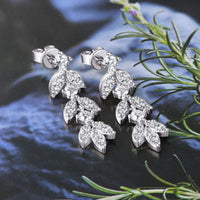 925 Sterling Silver Moissanite Leaf Earrings Trandify deal