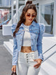 Women’s Casual Denim Jacket with Button Down Design