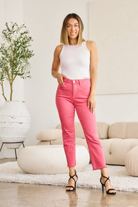 RFM Full Size Tummy Control High Waist Raw Hem Jeans Trandify deal