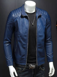 Plus Size Zip Up Jacket for Men - 100% PU
