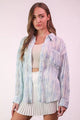 Plus Size Oversized Floral Shirt for women in a vibrant botanical print