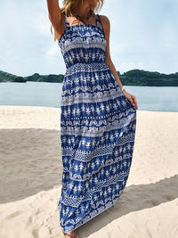 Perfee Printed Square Neck Sleeveless Maxi Dress Trandify deal