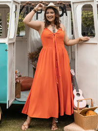 Plus Size Halter Neck Midi Dress Trandify deal