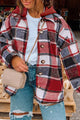 Plus Size Plaid Button Up Hooded Jacket Trandify deal